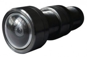 Backup camera with wide angle lens