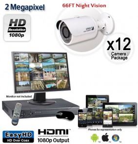 12 Camera 2MP 1080p Outdoor Bullet Camera System