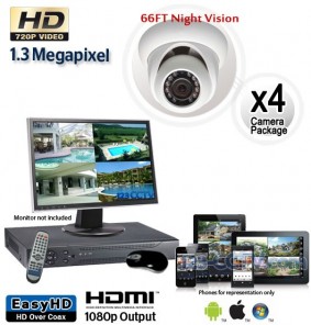 1.3 Megapixel 4 Dome Camera System
