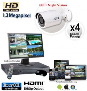 4 Cam HD Security Camera System