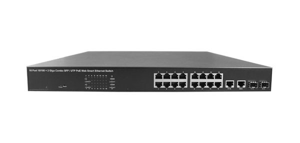 16 Port POE Switch for IP Network Cameras