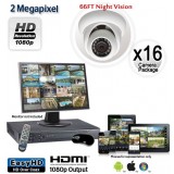 16 Camera 2 MP 1080p Dome Camera System