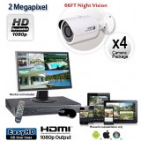 4 Camera 2MP 1080p Outdoor Bullet Camera System