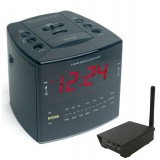 Covert Digital Wireless Cube Alarm Clock with RCA Receiver