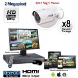 8 Camera 2MP 1080p Outdoor Bullet Camera System