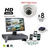 8 Dome Camera System Vandal Proof 700TVL Night Vision