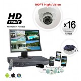 16 Camera System with 700TVL Dome Vandal Proof Cameras