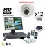 12 Dome Camera System Vandal Proof 700TVL - White