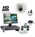 4 Dome Camera System with White Domes