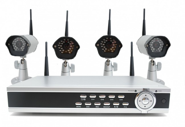 Wireless Camera System with 4 Cameras